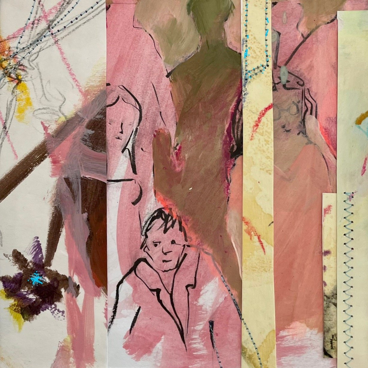 "unterwegs", 
20 x 20 cm, fiberart/ 2025