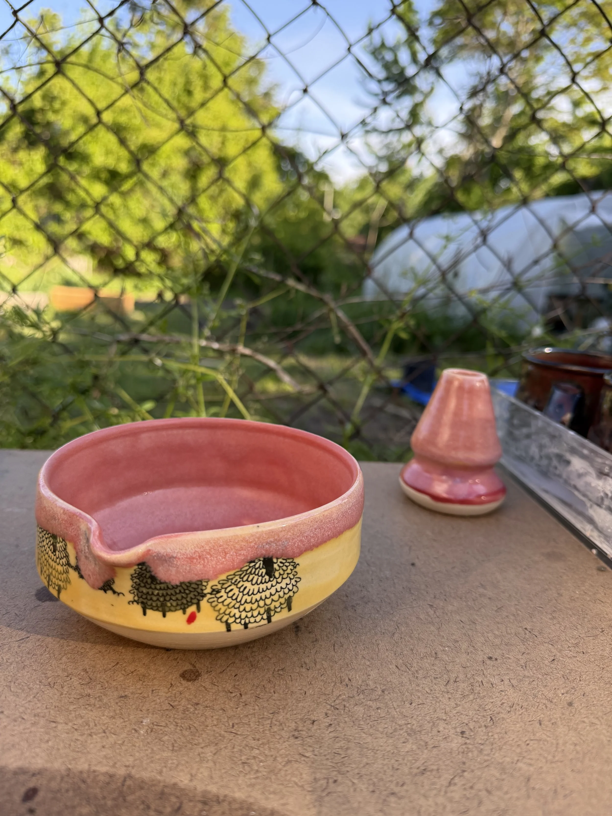sheep matcha bowl / whisk stand