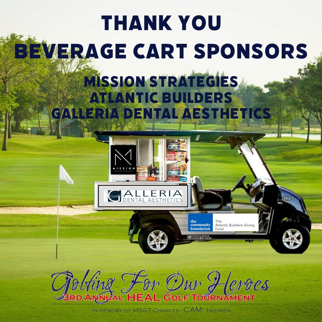 Thank you Beverage Cart Sponsors for taking care of our thirsty golfers! Mission Strategies, @atlanticbuilders and @galleriadental_ . We appreciate your support - as does everyone on the course π
#HEAL #horsesHEAL #veterans #military #firstrespon