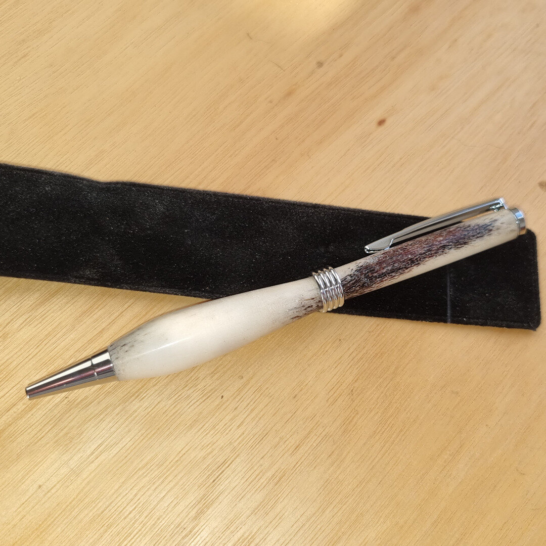 As the rut has begun, I've been playing with red deer antler today. I've not turned it before, and it was fun!