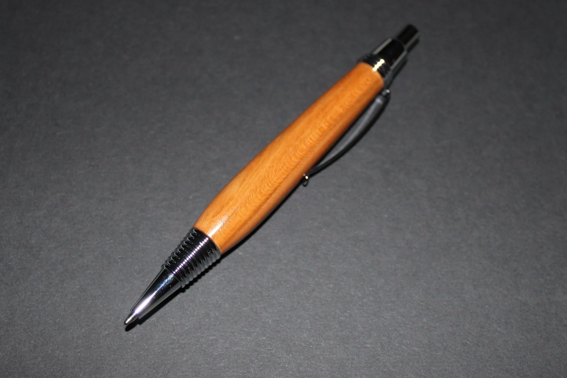 Spiral Chrome Click Pen - Yew