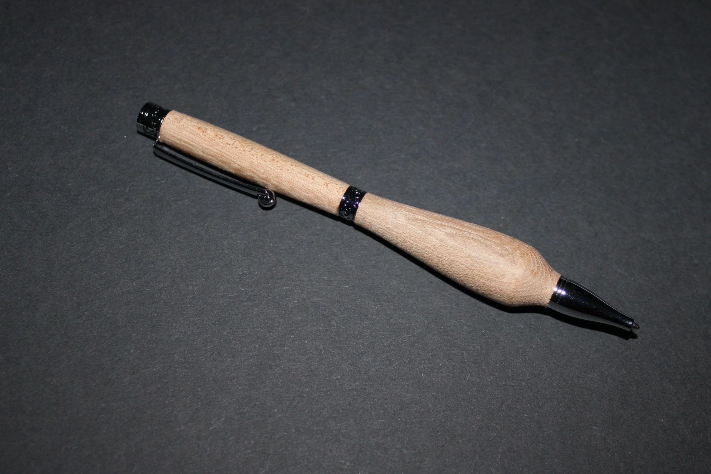 Chaucer Slimline Chrome Twist Click Pen - Elm Wood