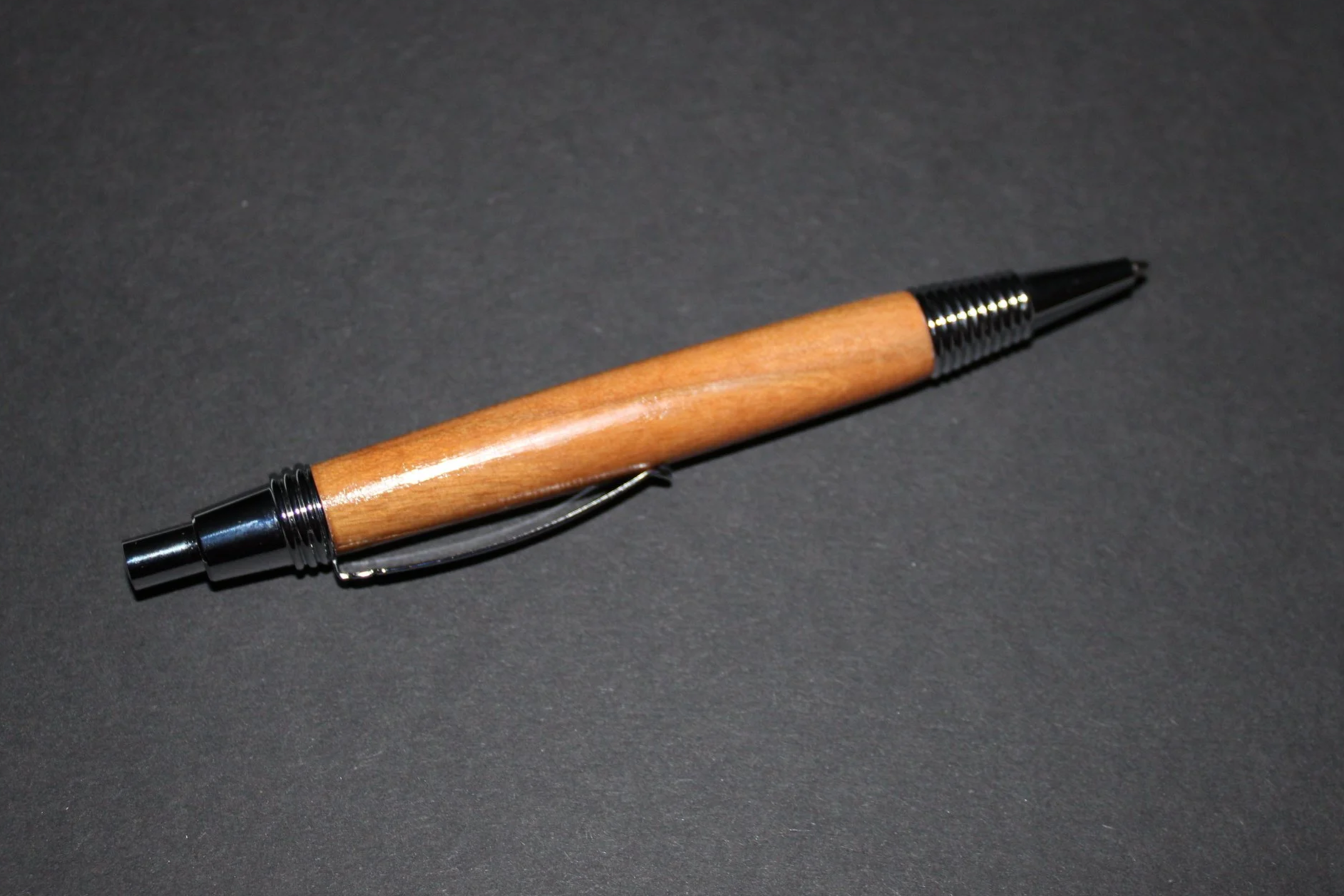 Spiral Chrome Click Pen - Cherry