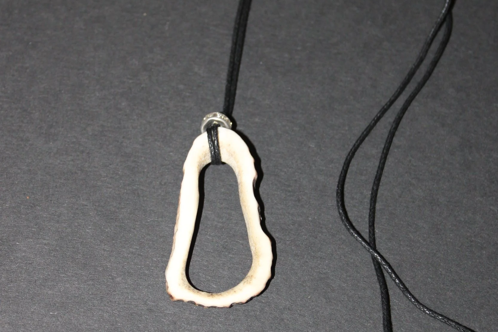 Red Deer Antler Necklace (long) - Hollowed on Cord (Copy)