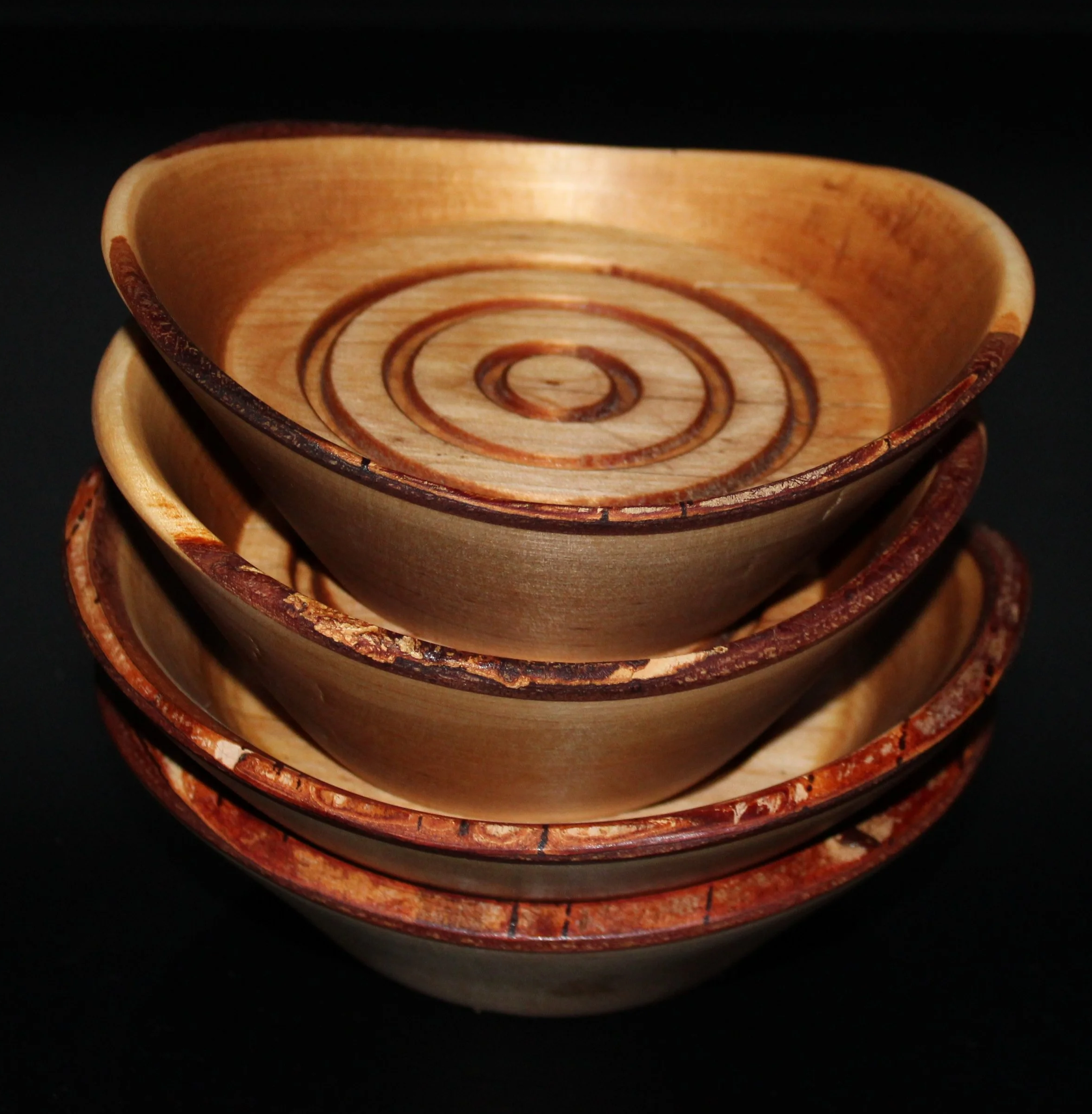 Oval Birch Dishes with live edge