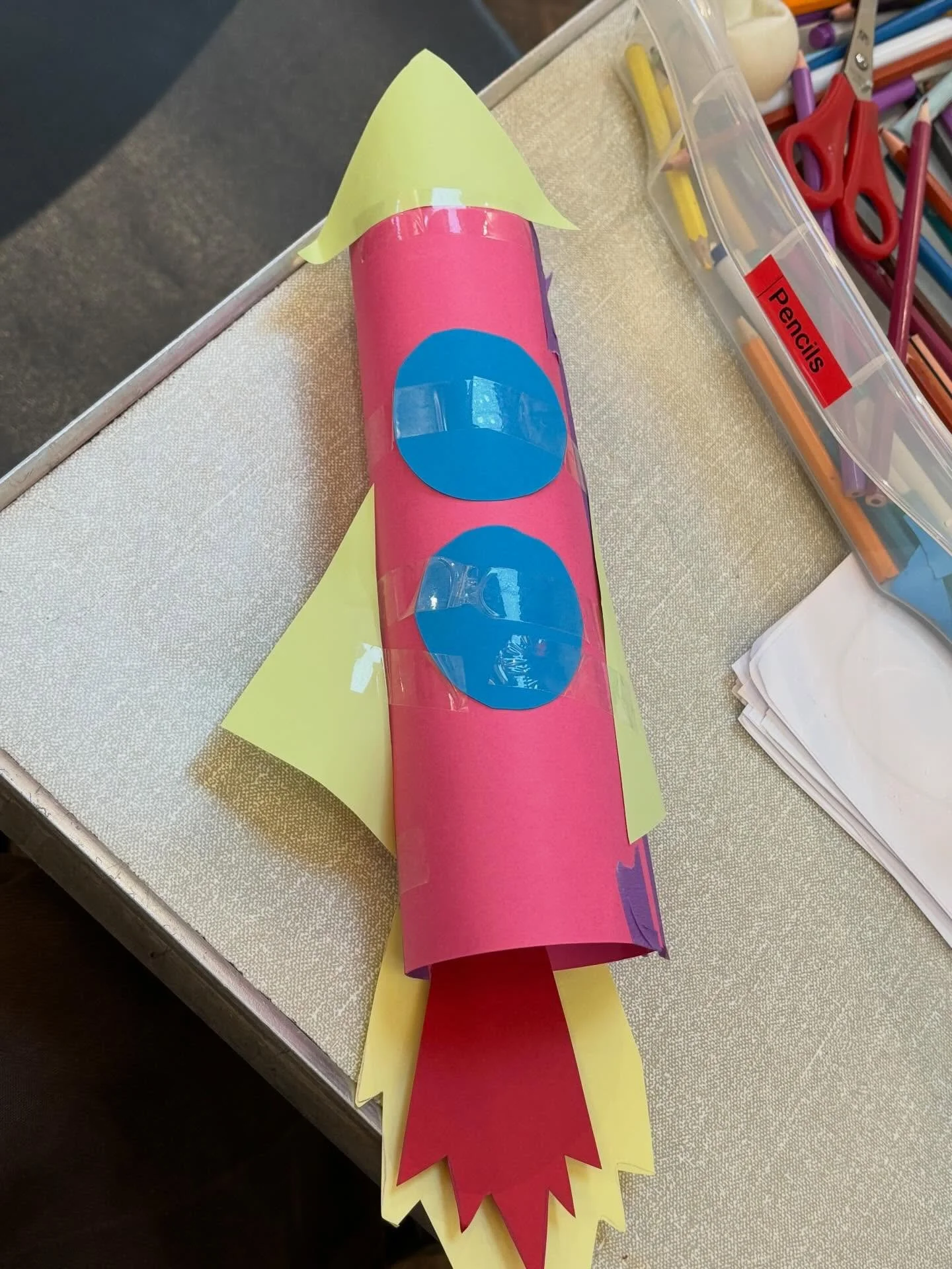 ⭐️Yesterday at tea club St Philip&rsquo;s⭐️
We&rsquo;ve been exploring the theme of Space👽by creating wonderful rockets! 🚀