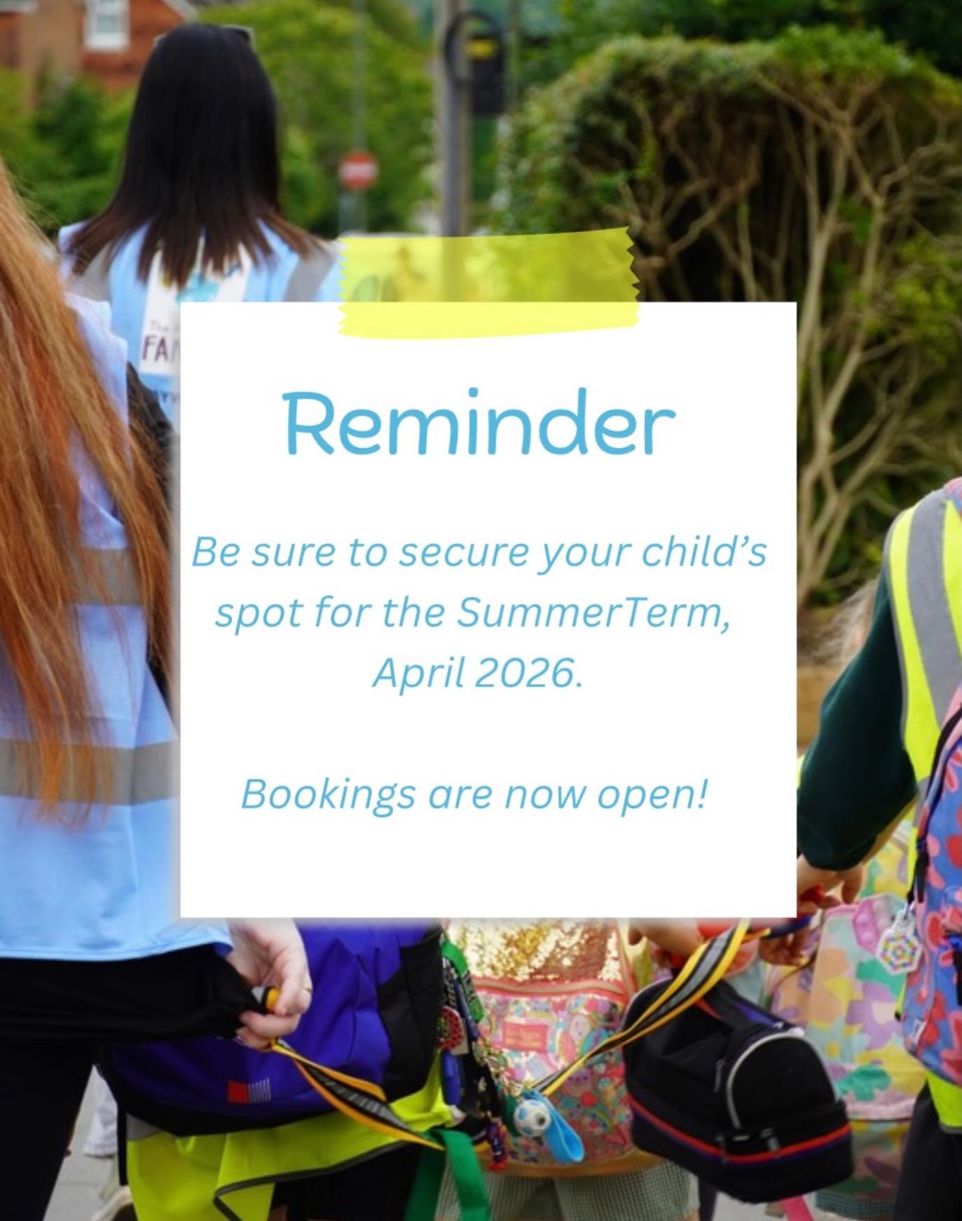📢 Bookings Are Now Open for Next Term!

It&rsquo;s official &ndash; bookings for the Summer Term (April 2026) are now open across all of our settings!

Secure your child&rsquo;s place early to avoid disappointment.

📍 Available at:
&bull; St Peter&