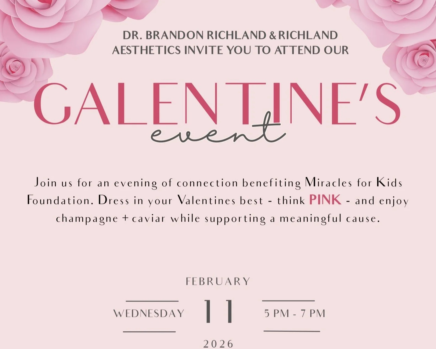 Richland Aesthetics Galentine's Event Benefiting Miracles for Kids