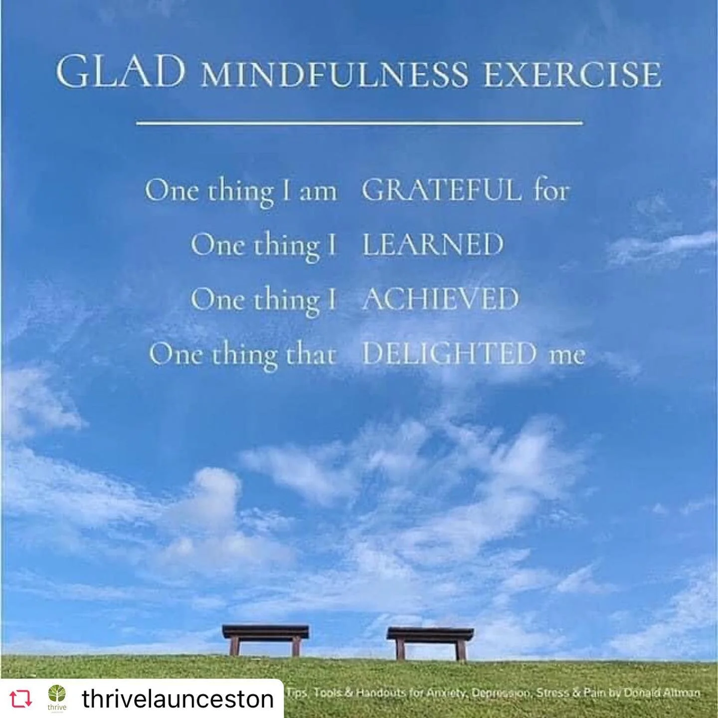 This exercise, called GLAD, is one of my favorite things to teach clients. It&rsquo;s a quick and simple exercise that can help shift our focus toward the good things that happen each day. When our tendency is to focus on the negative, our brain will