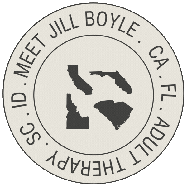 Jill Boyle adult therapy badge for California, Florida, Idaho and South Carolina