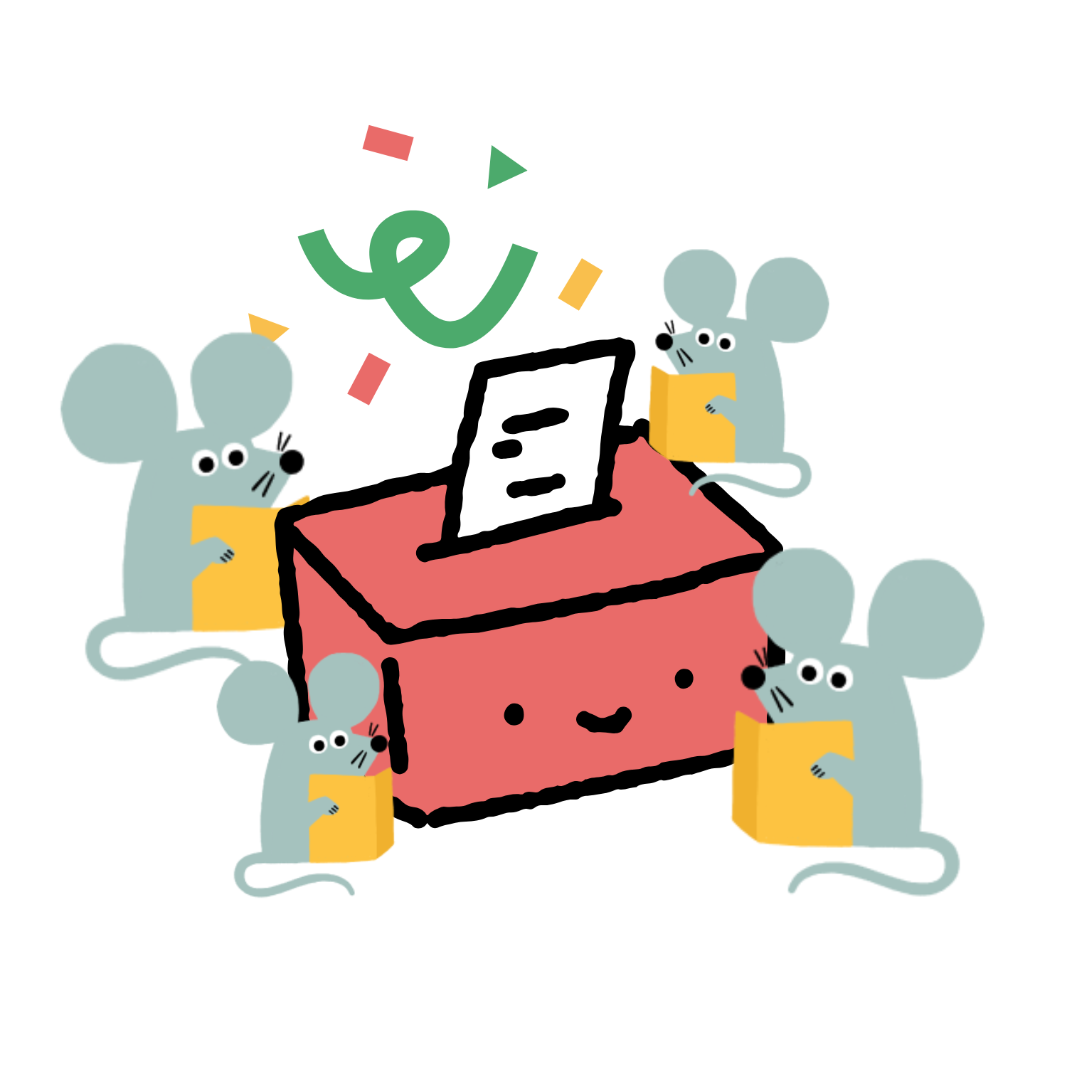 An illustration of a teacher and her students downloading a nomination form from the YABBA website.