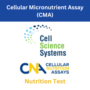 Logo for Cell Science Systems displaying 'Cell Micronutrient Assay (CMA),' 'CNA,' and 'Cellular Nutrition Assays,' with a blue and green circular graphic.