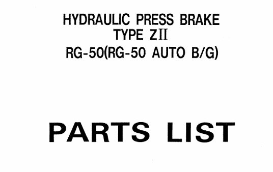 Amada RG-50 Parts List