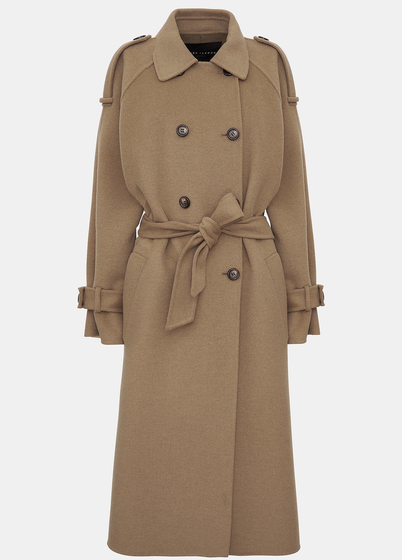 trench coat en laine beige