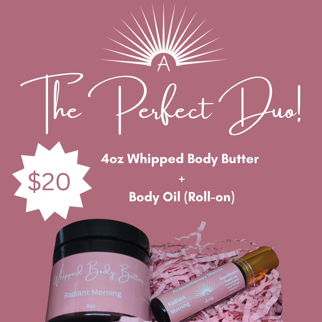 Perfect Duo: 4oz Whipped Body Butter + Roll On Body Oil