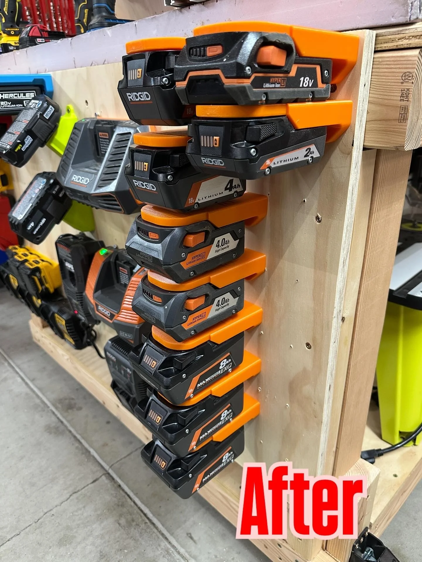 Ridgid 18V Battery Mount Organizer for Garage & Shop