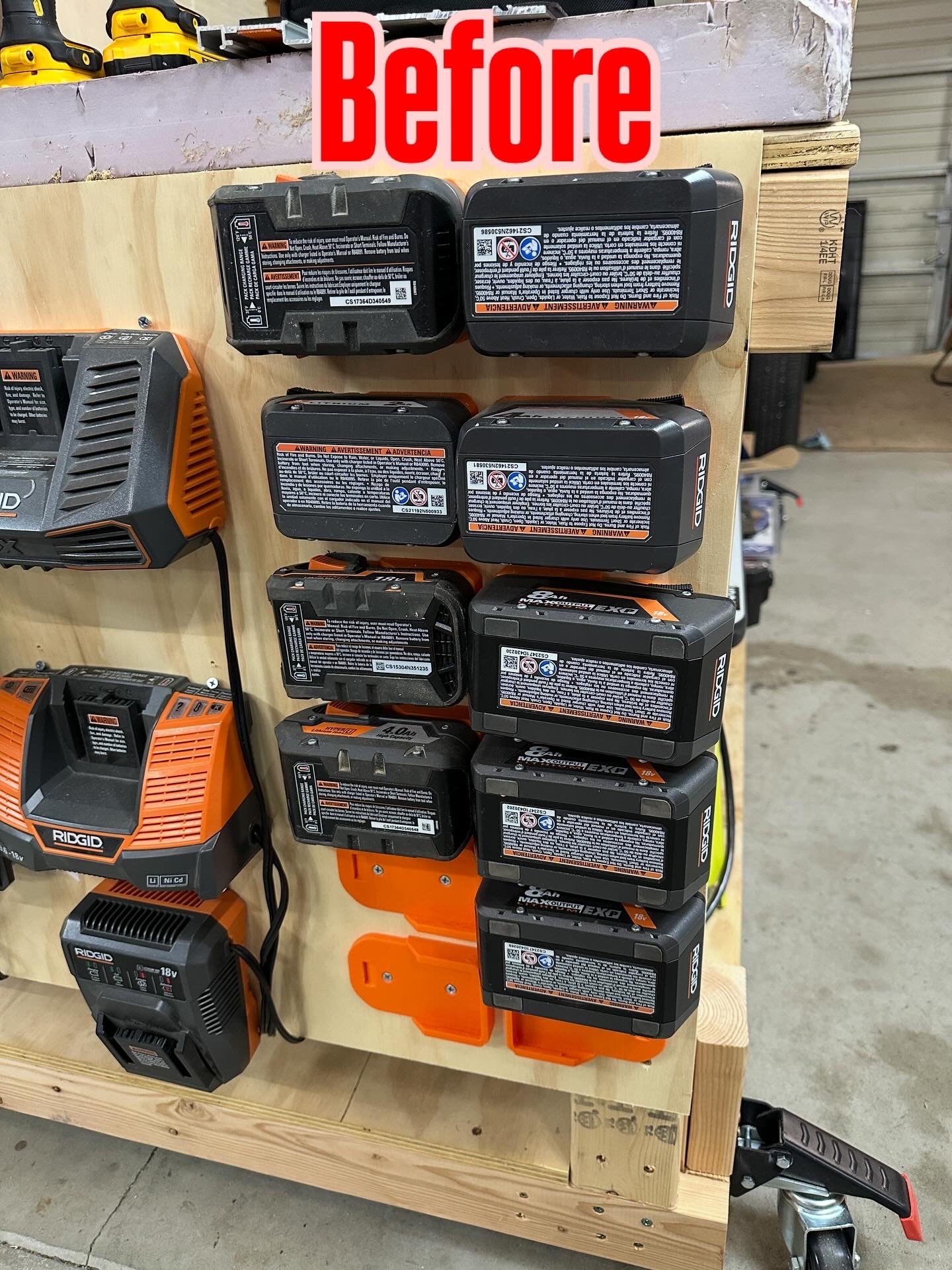 Ridgid 18V Battery Mount Organizer for Garage & Shop