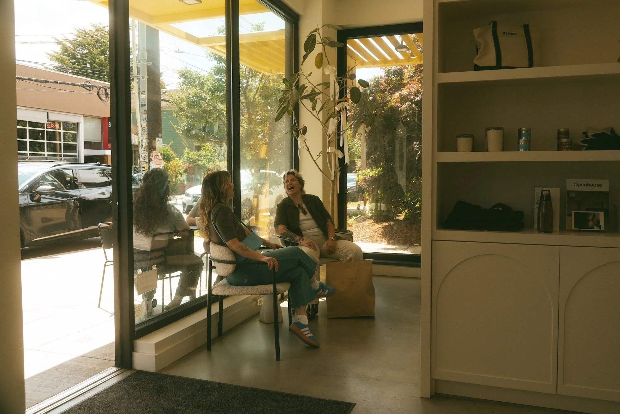Grabbing a matcha at Hypnos on N Mississippi.