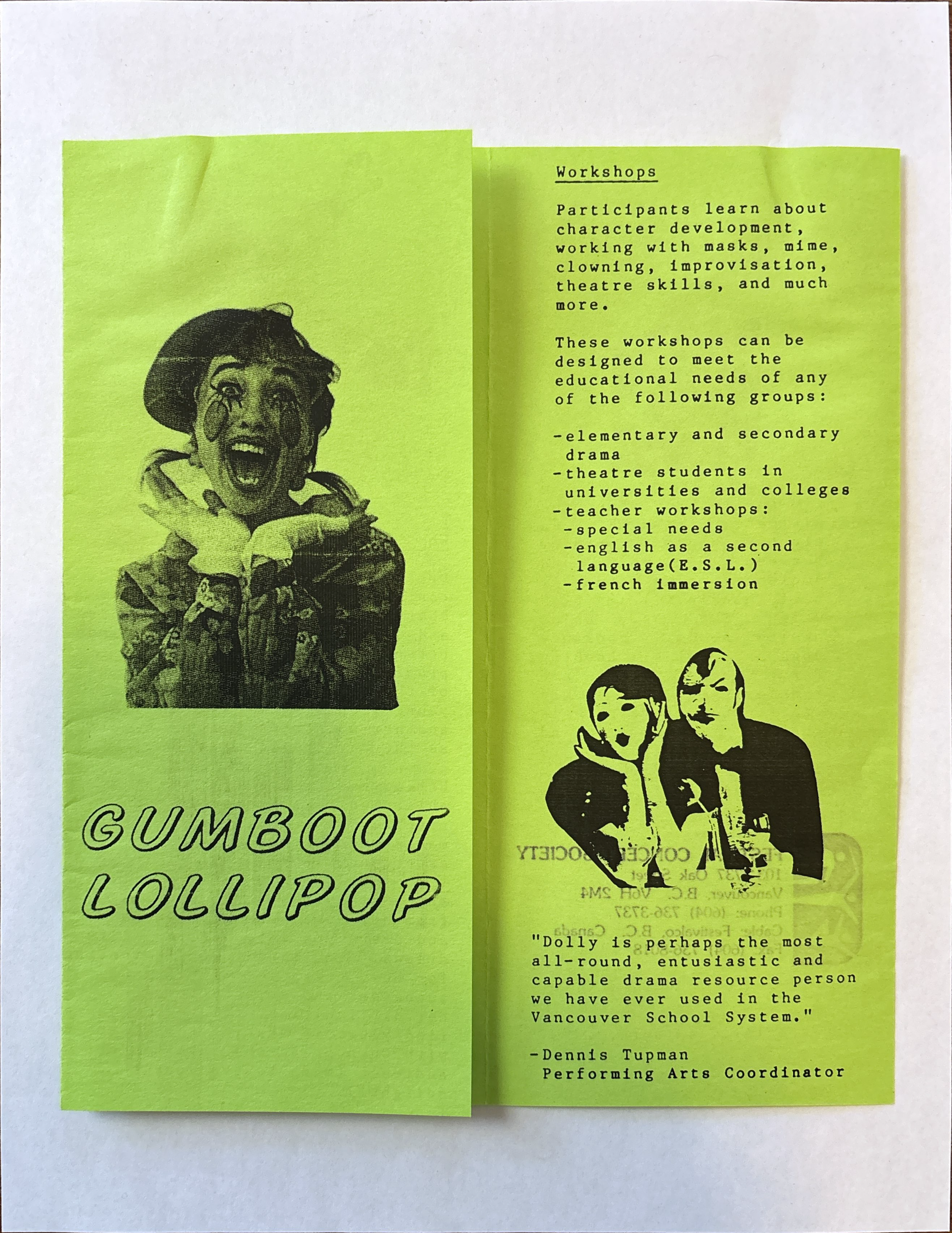 1989- Gumboot Lollipop flyer.png