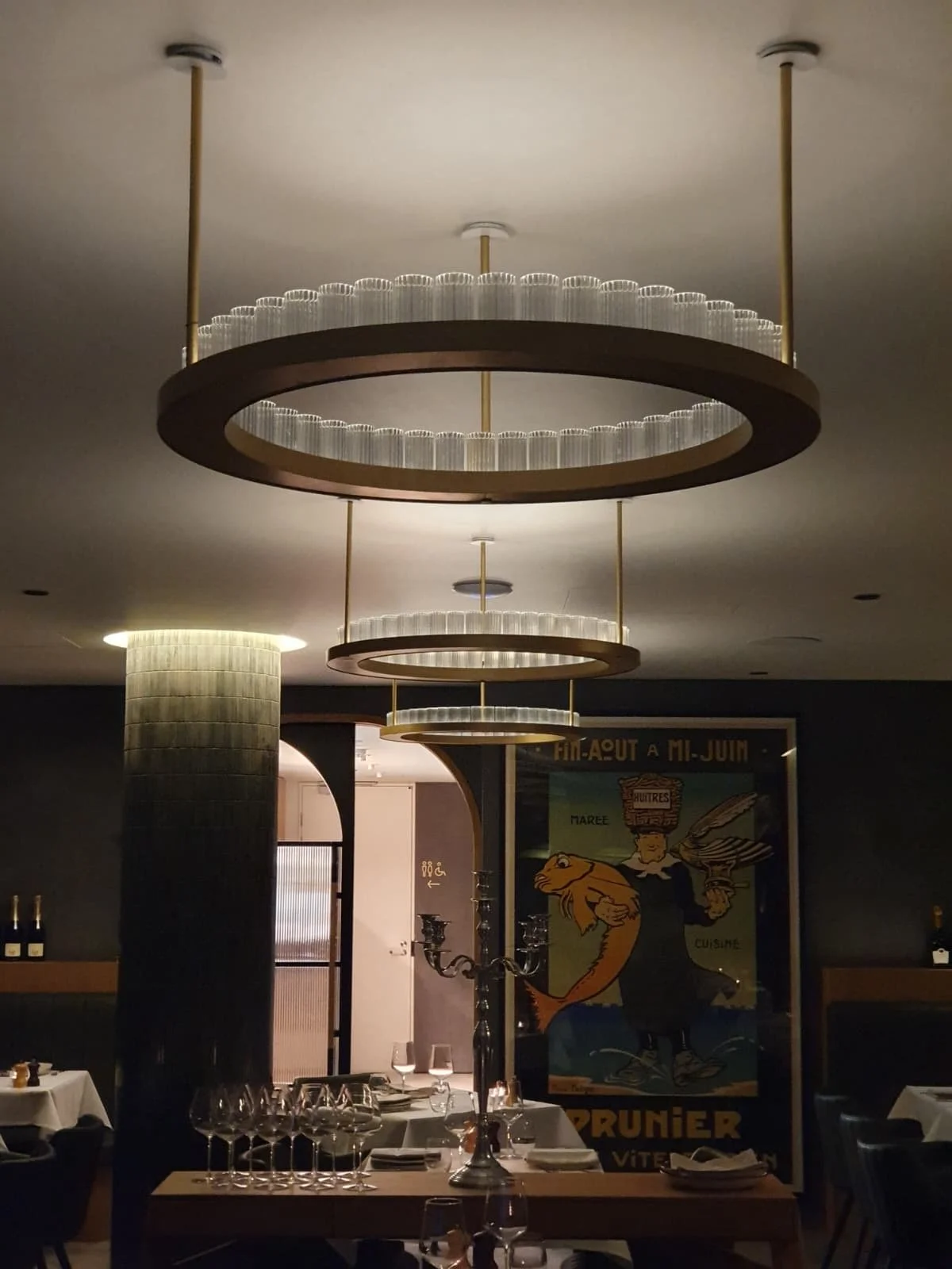Baix Restaurant Custom Lighting, Table & Door Handles