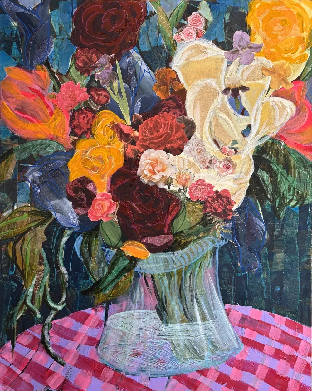 Acrylic and Collage on Panel by Beth Bailey