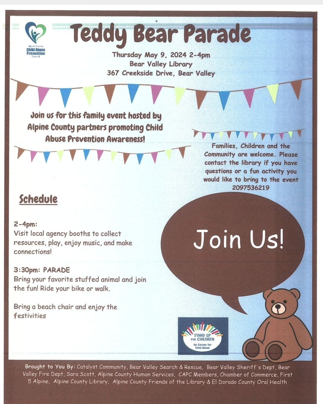 Come stop by the Teddy Bear Parade on May 9th!