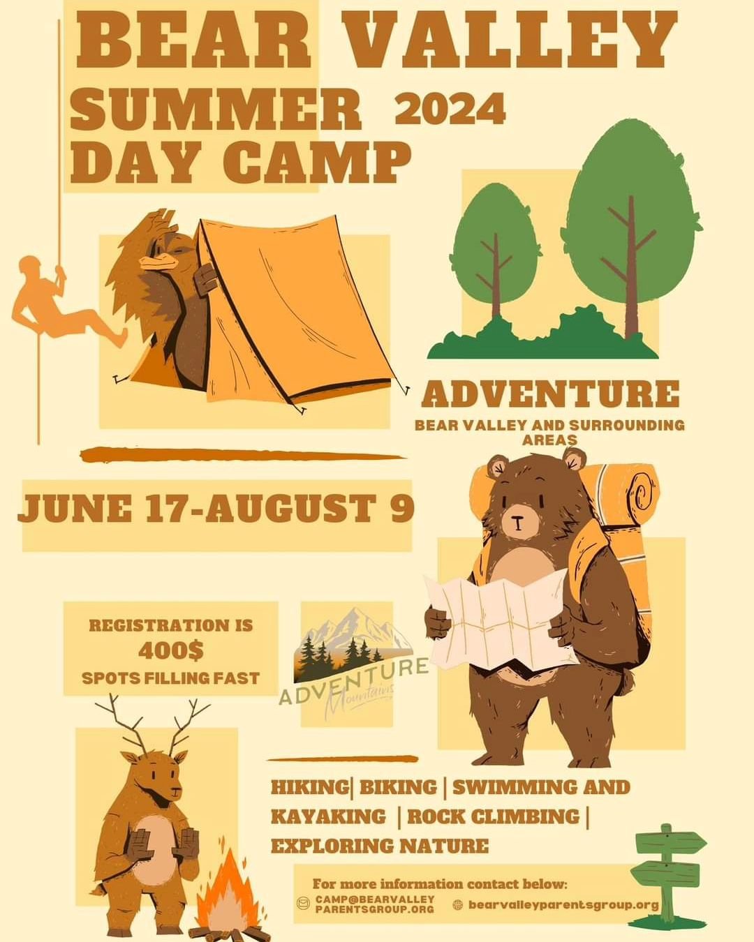 Join us for some summer fun at Bear Valley Summer Camp! ☀️ Registration for kids is now open. Don't miss out on the adventure!