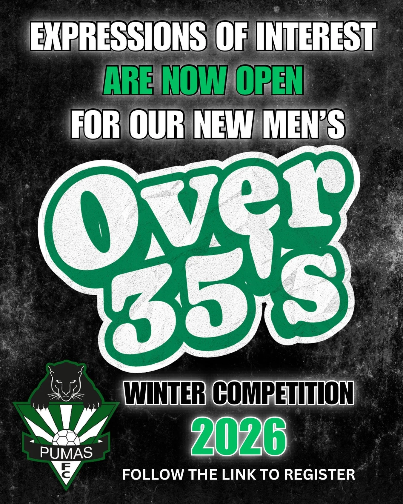 ⚽️ Exciting news! ⚽️

Expressions of interest are NOW OPEN for our NEW Hills based Over 35s Men&rsquo;s 2026 Winter Football Competition!

Ready to join a local comp built from passion, community and great football? Follow the link to register your i