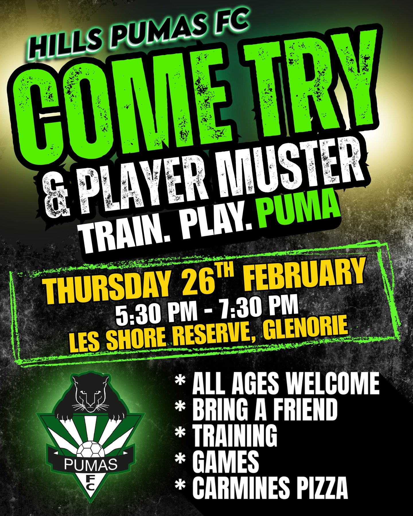 The count down is ON!

⚽️ Come Try Day &amp; Club Muster ⚽️

Already registered, keen to learn more about our Little Legends Program, or still thinking about joining? ⚽✨

Either way, this is one event you don&rsquo;t want to miss!

JOIN US
Thursday 2