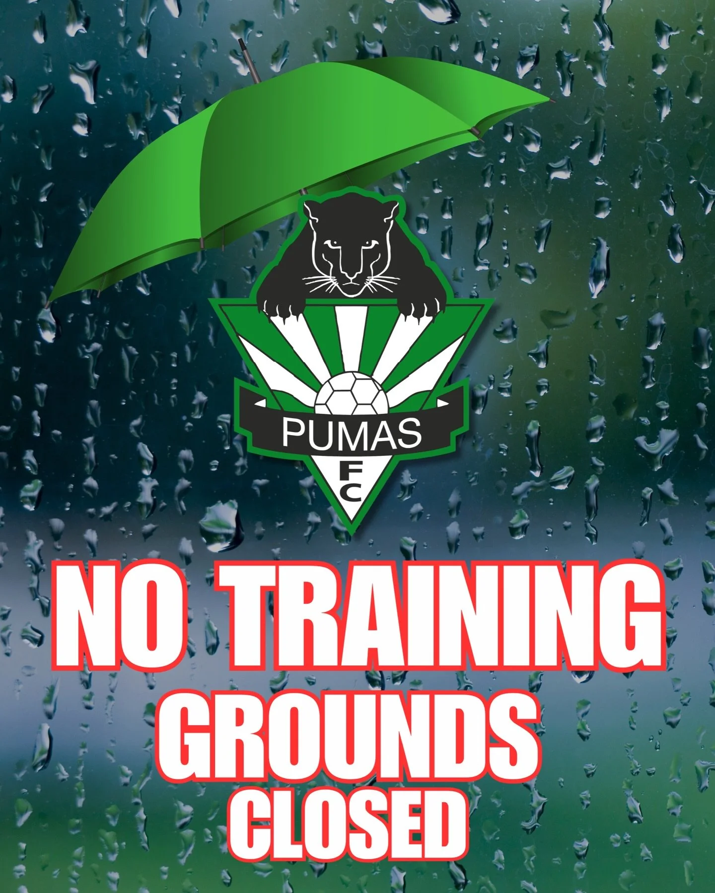 🚨 Training Update 🚨

Due to wet weather and for the safety of our members, the grounds are closed and there will be 
‼️NO TRAINING tonight, Thursday 19th March‼️

We can&rsquo;t wait to see everyone back next week! 💪