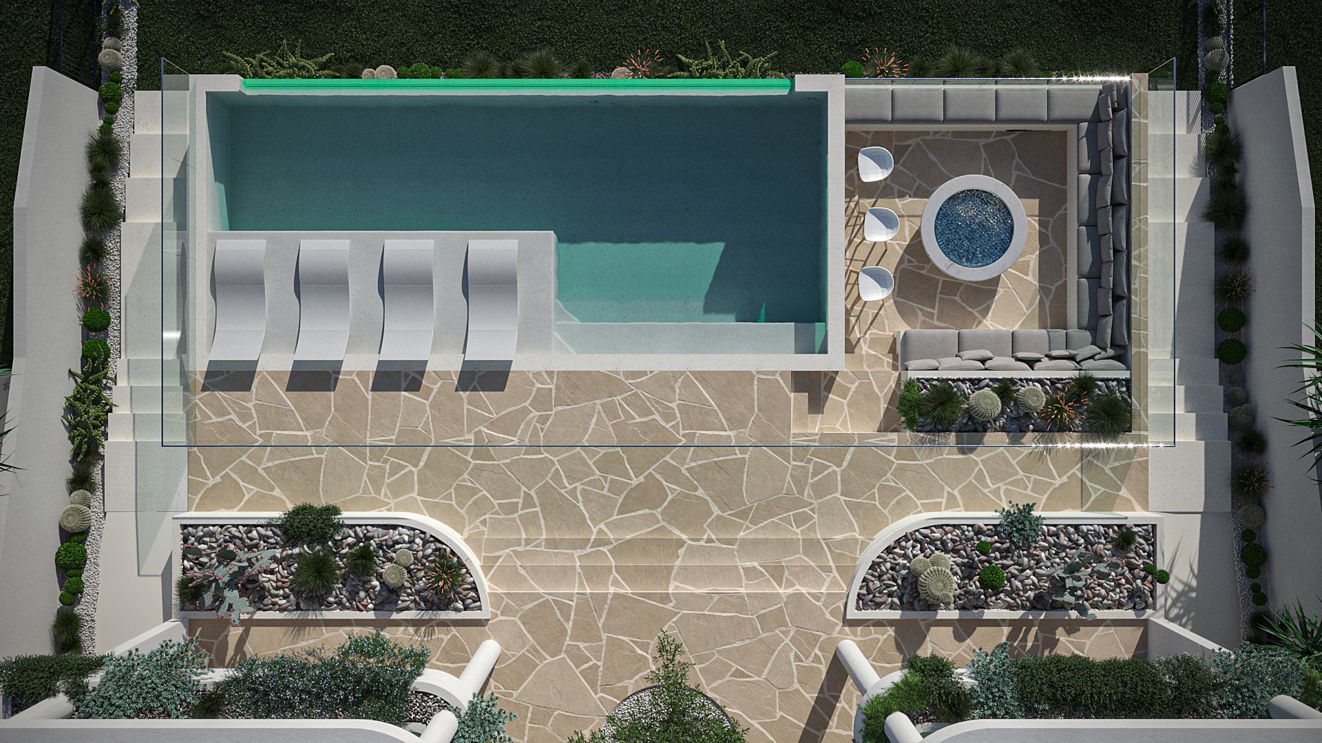 New House Design Backyard Entertaining Area Pool and Fire Pit Broadbeach Waters QLD 4218 3D Render.jpg