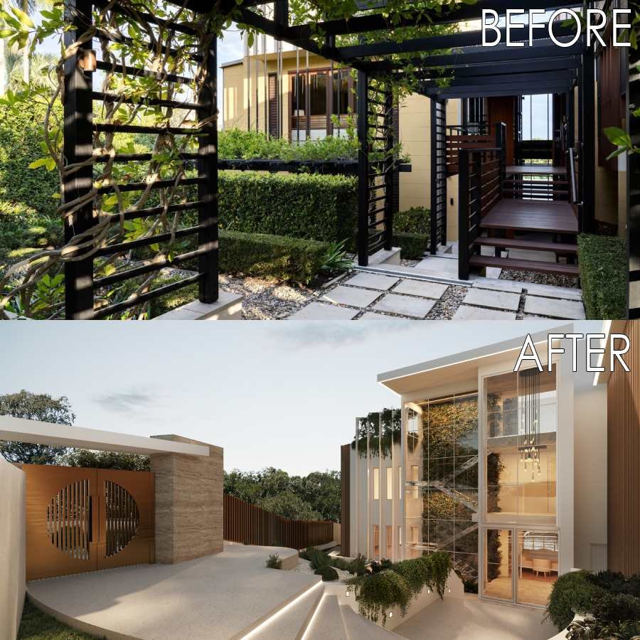 Before and After Exterior Front Yard 249 Harts Road, Indooroopilly QLD 4068.jpg