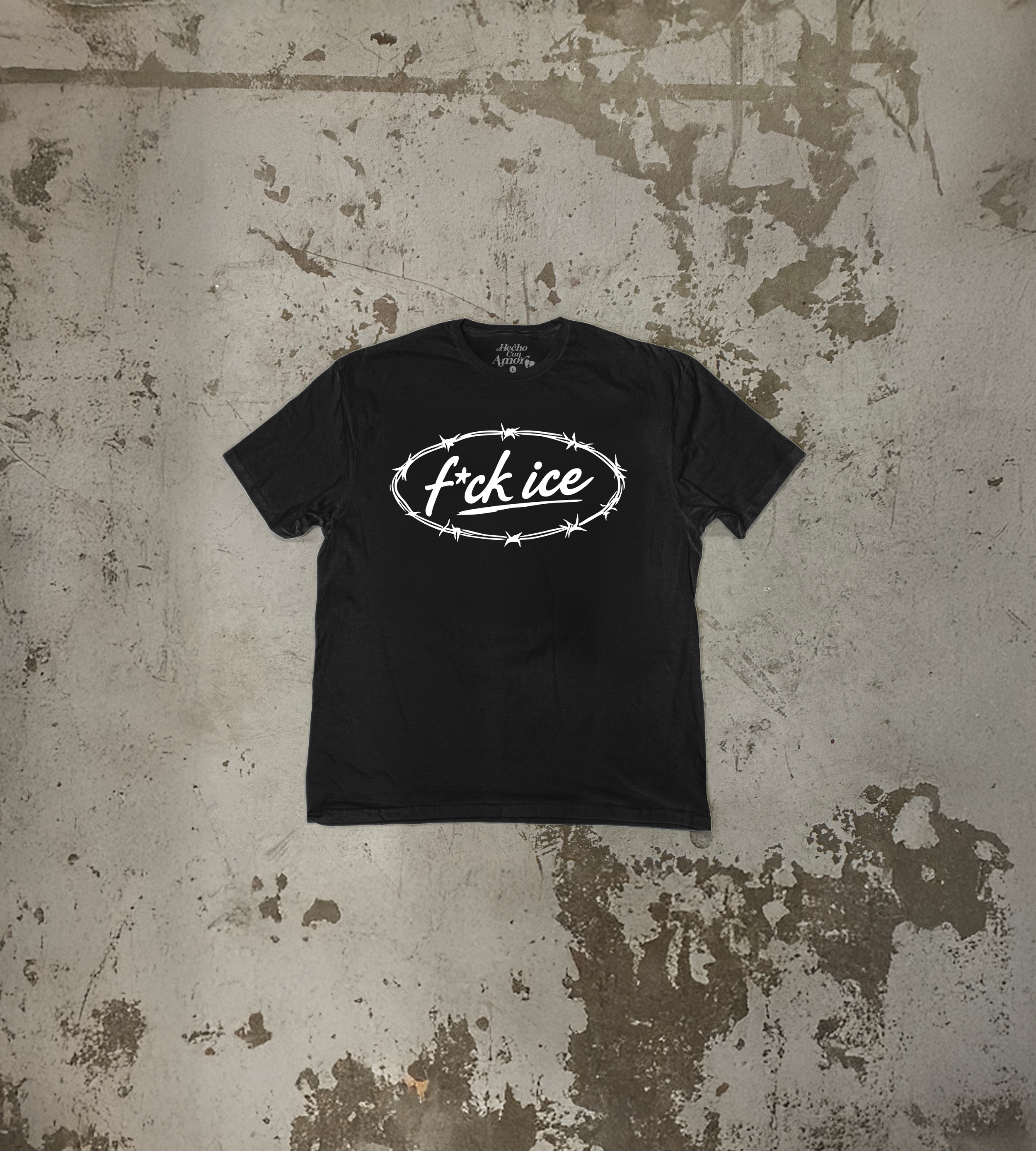 La Papeleria_Fuck Ice Barbwire Black Tee Mockup.png