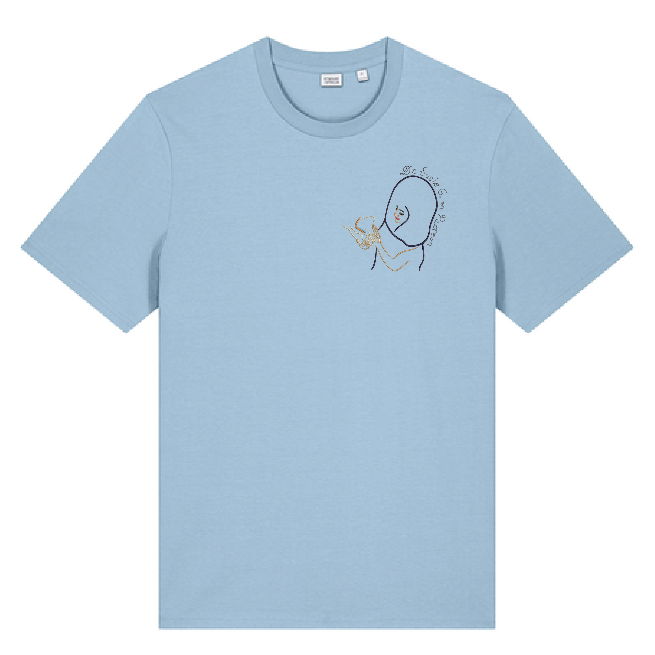 The Embroidered Penis Tee - Blue Unisex