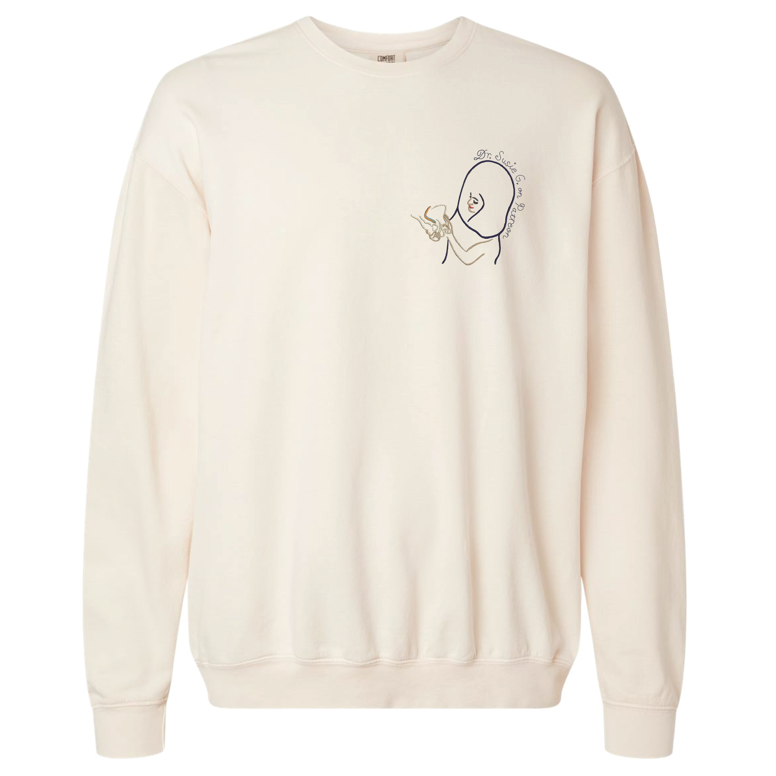 The Embroidered Penis Sweatshirt - Ivory Unisex
