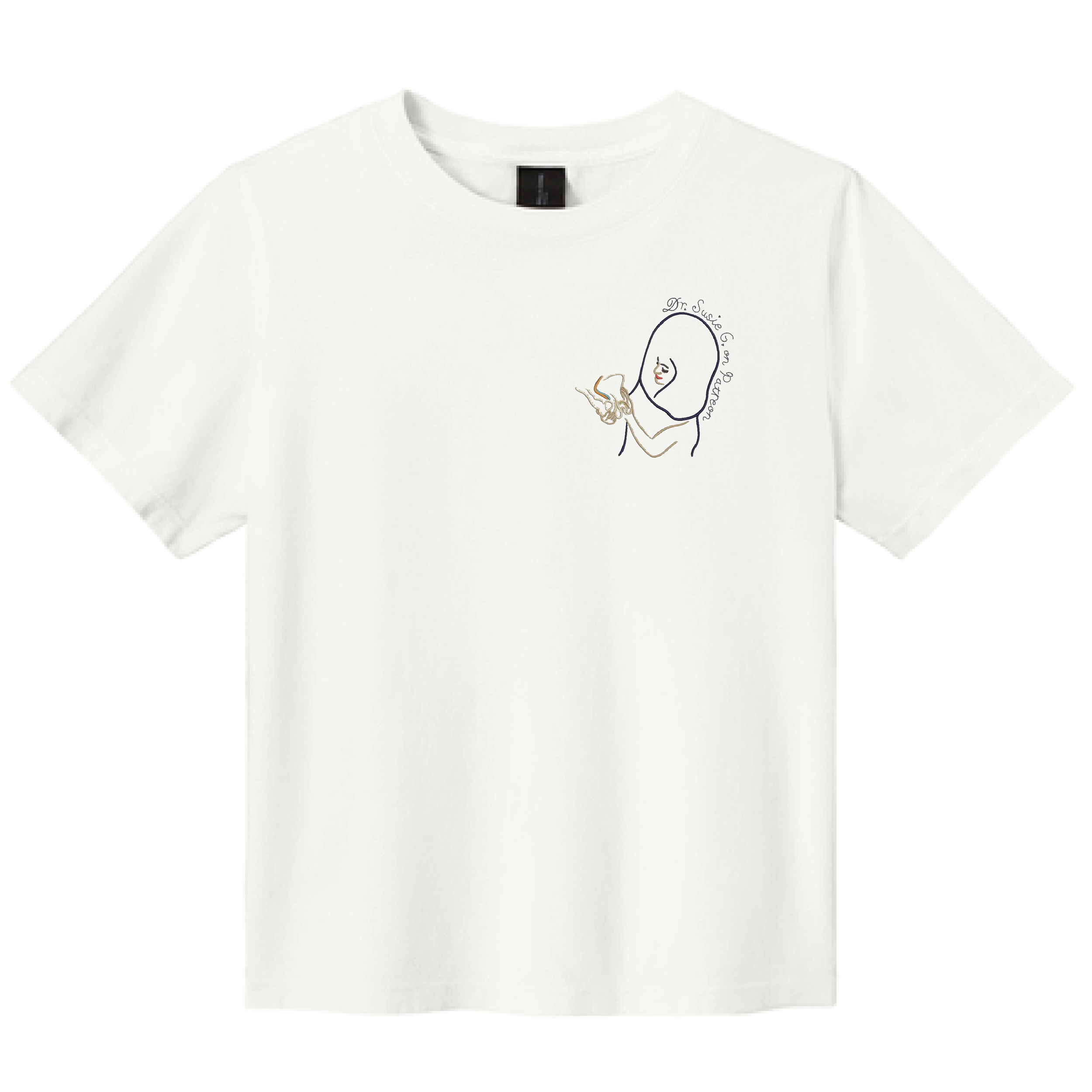 The Embroidered Penis Tee - White Women's Cut