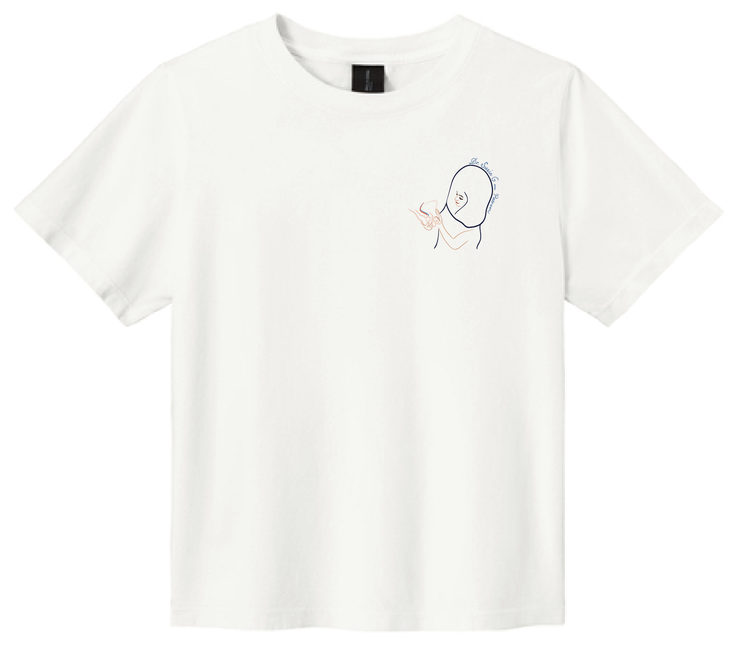 The Embroidered Penis Tee - White Women's Cut