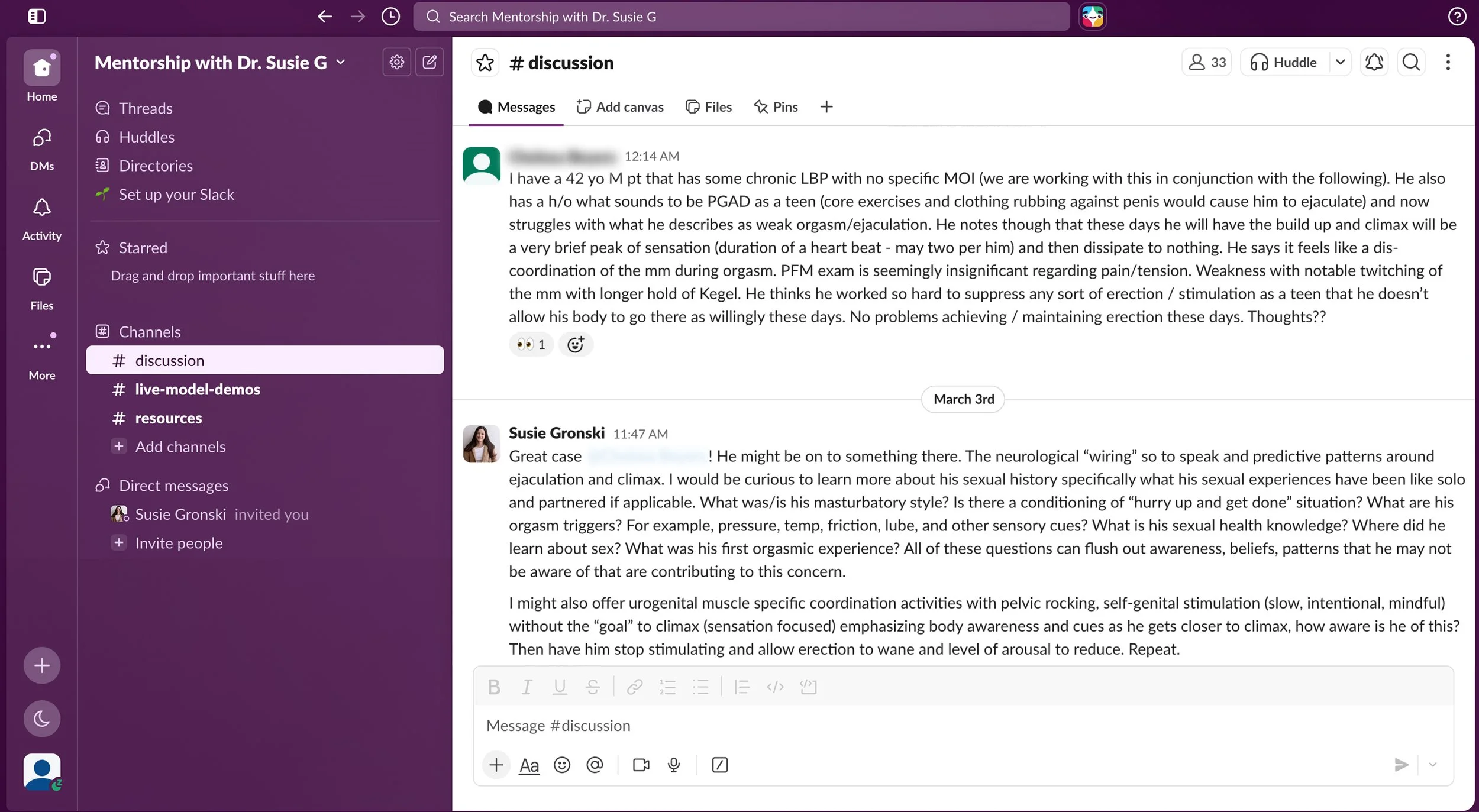 Community slack screenshot
