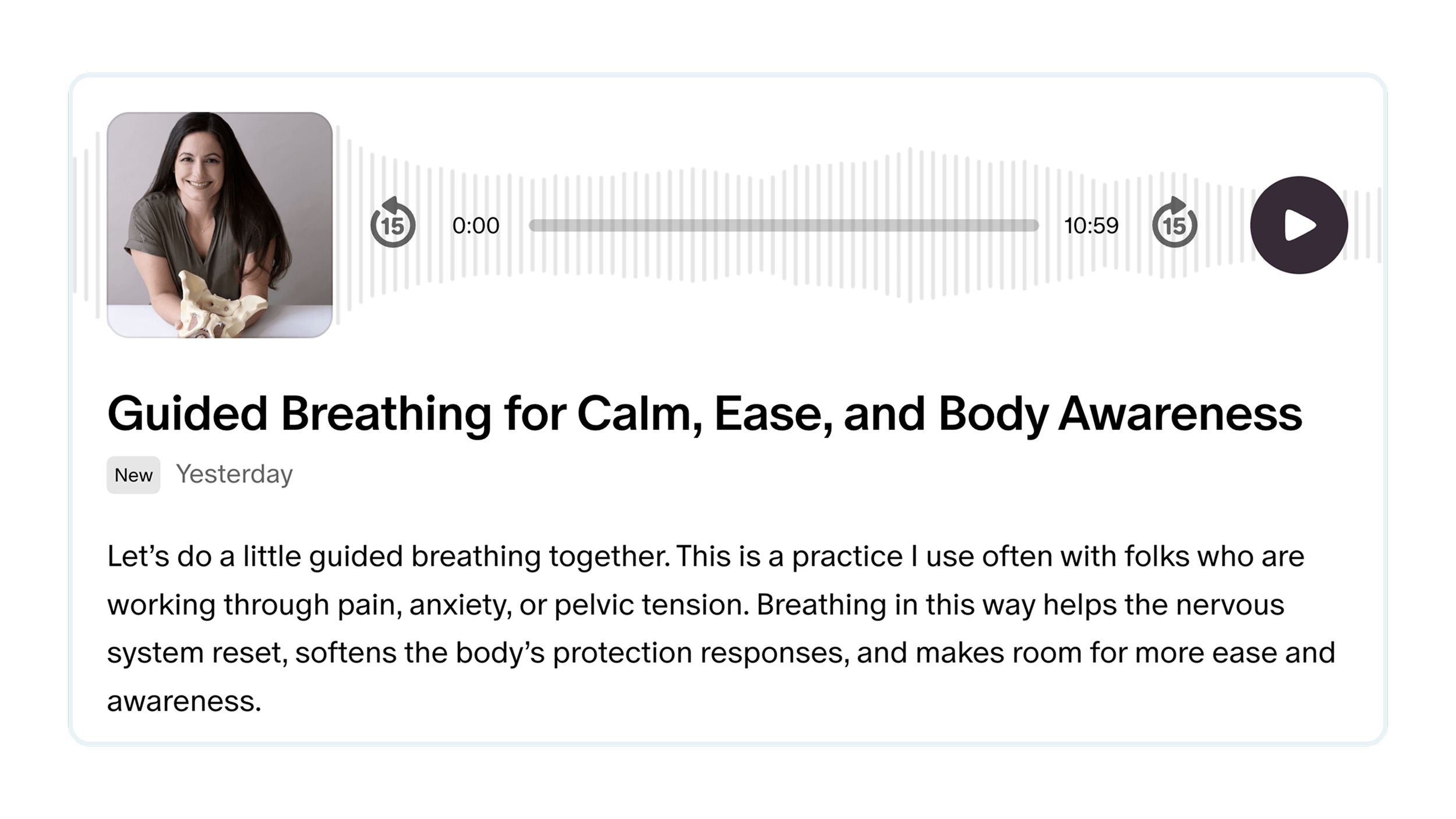 Guided meditation for pelvic pain post