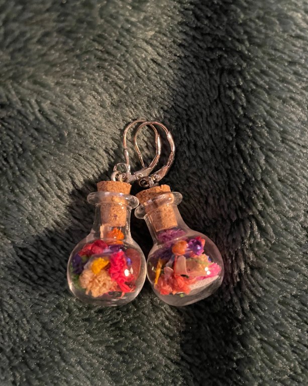 Cottagecore Witchy Potion Bottle Earrings