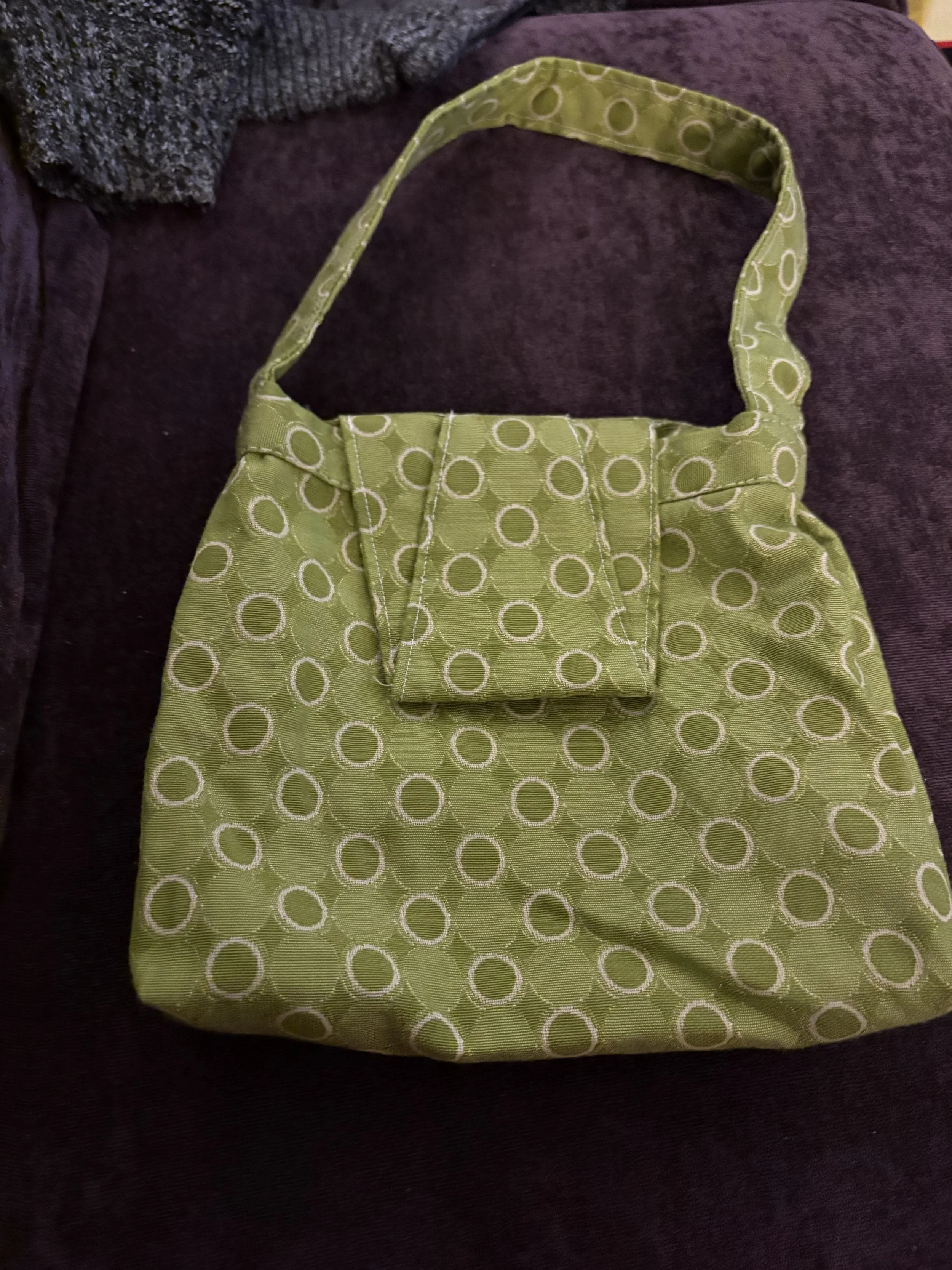Green Polka Dot Tapestry Clutch