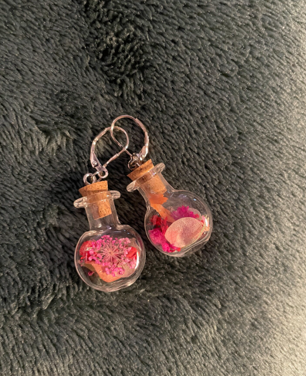 Cottagecore Witchy Potion Bottle Earrings