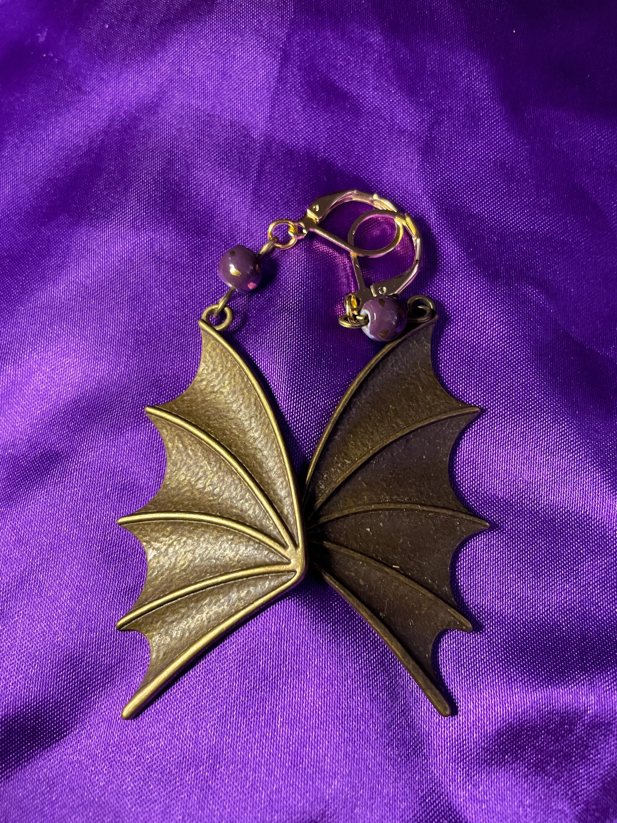 Witchcore Dark Academia Dragonwing Earrings