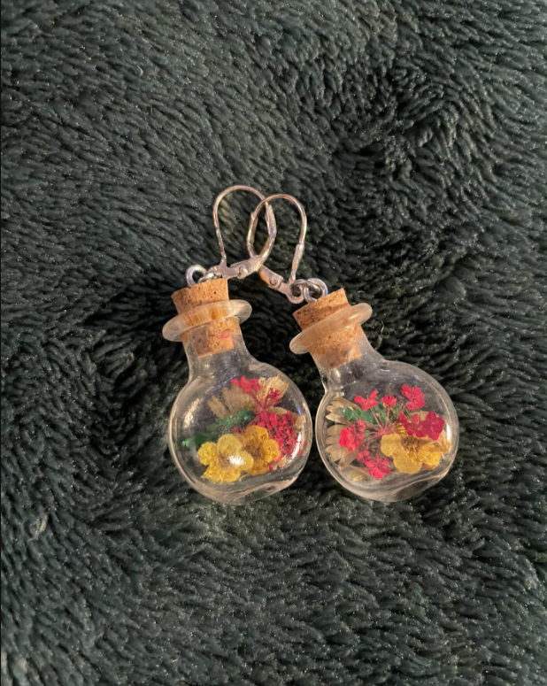 Cottagecore Witchy Potion Bottle Earrings