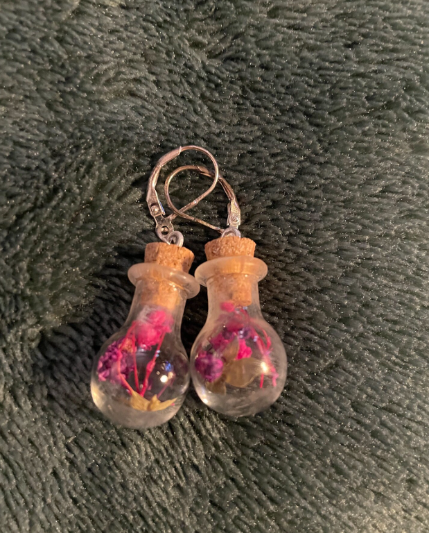 Cottagecore Witchy Potion Bottle Earrings