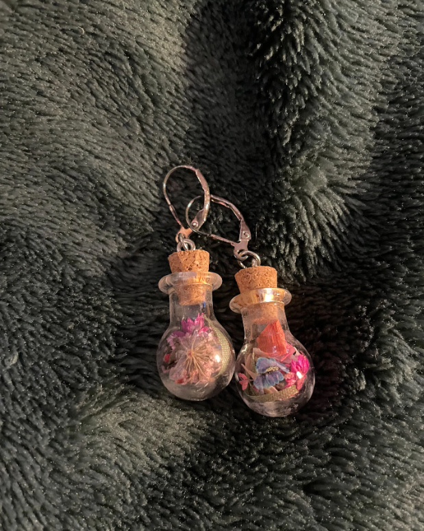 Cottagecore Witchy Potion Bottle Earrings