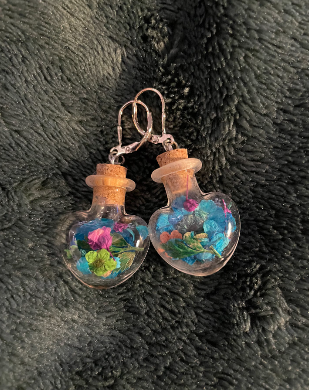 Cottagecore Witchy Potion Bottle Earrings