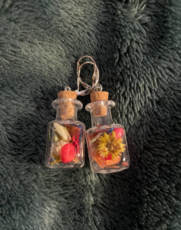 Cottagecore Witchy Potion Bottle Earrings