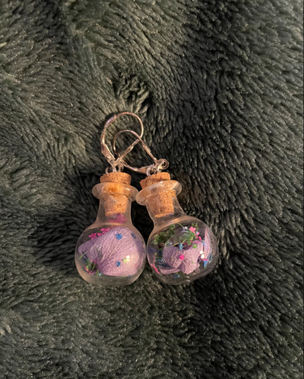 Cottagecore Witchy Potion Bottle Earrings