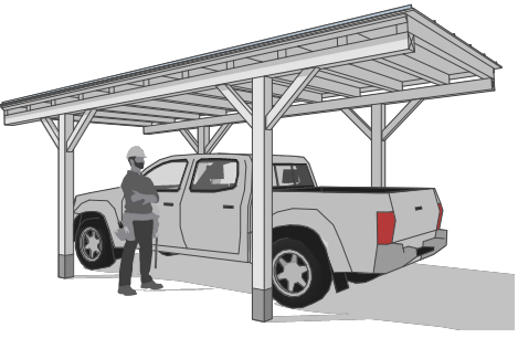 Single Shed Roof Carport (PDF)